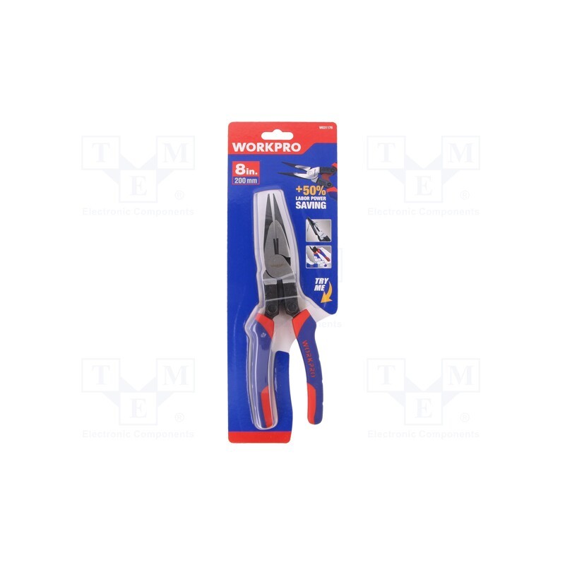 1 pcs x Workpro - W031176 - Pliers, half-rounded nose,universal, 200mm