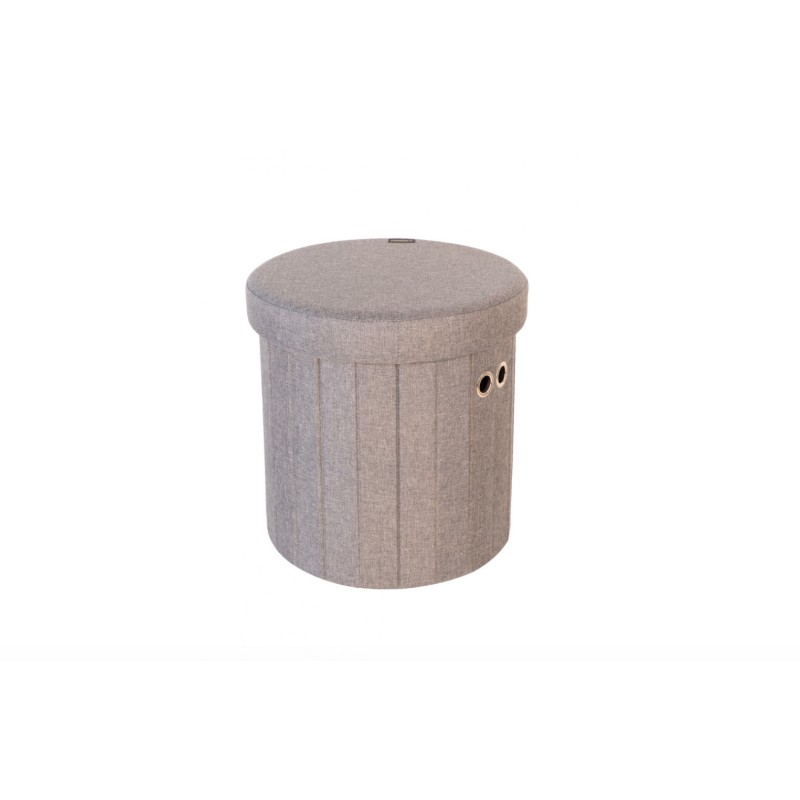 Folding round pouffe with storage viamondo limpiar i