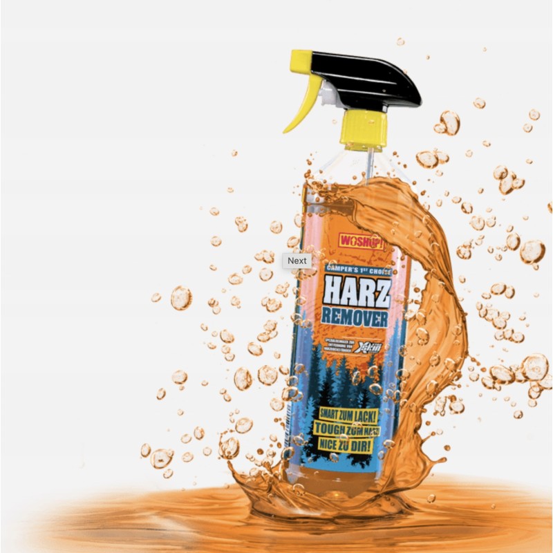 Woshup agent for removing resin from camper, trailer, car, furniture