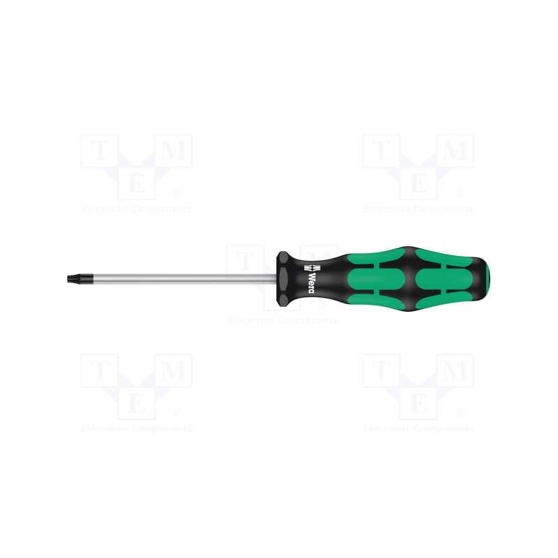 1 pcs x WERA - 5028005001 - Screwdriver, Torx®, TX10, Blade length: 80mm, Overall len: 161mm