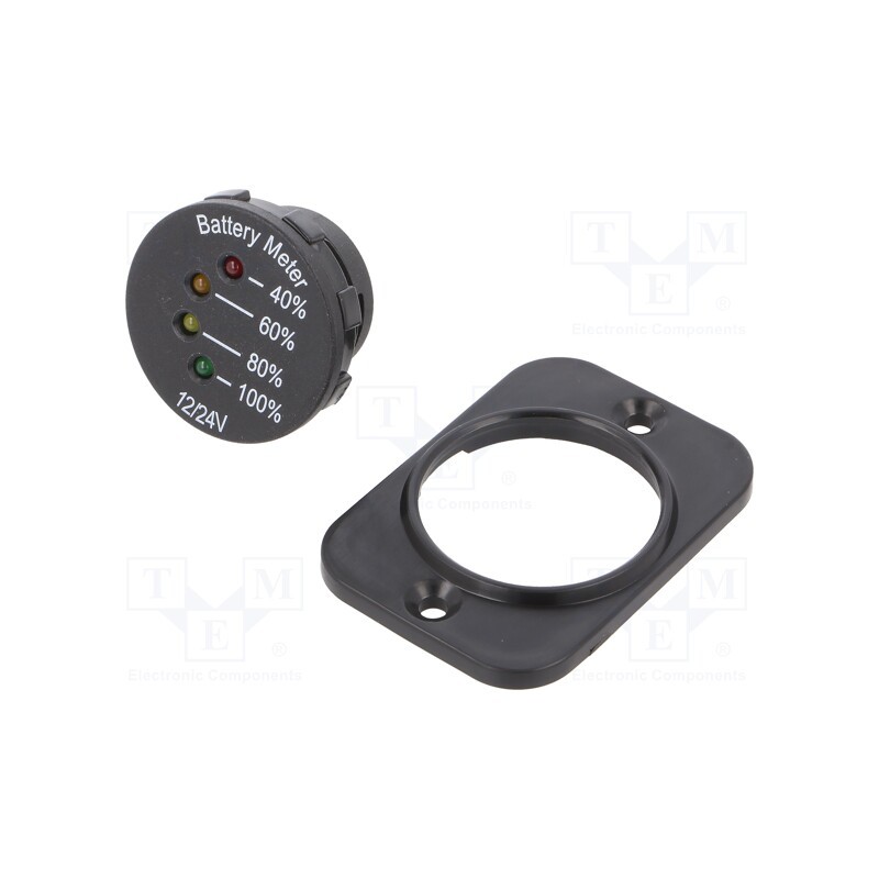 1 pcs x SCI - A25-4PS-BB3 - Voltmeter, on panel,screw, LED, black, 7÷33V