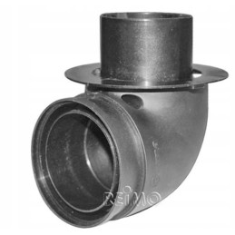 Elbow under the floor of the trailer to the floor of the truma