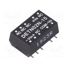 1 pcs x MEAN WELL - DETN02N-15 - Converter: DC/DC, 2W, Uin: 21.6÷26.4V, Uout: 15VDC, Uout2: -15VDC