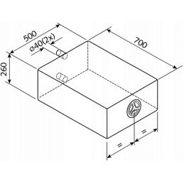 Pure and gray water tank EV 1801 70x50cm 85l
