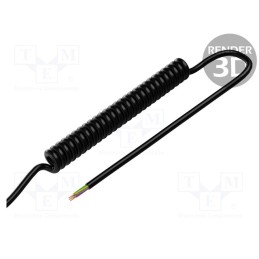 1 pcs x SIMECH - SPT00164C - Wire: coiled, 7x0.35mm2, unshielded, PUR, black, 300V, 0.3m, 1.2m