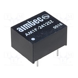 1 pcs x AIMTEC - AM1P-2412SZ - Converter: DC/DC, 1W, Uin: 21.6÷26.4V, Uout: 12VDC, Iout: 83mA, DIP8
