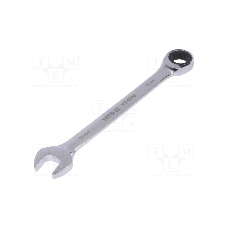 1 pcs x YATO - YT-0196 - Wrench, combination spanner,with ratchet, 15mm