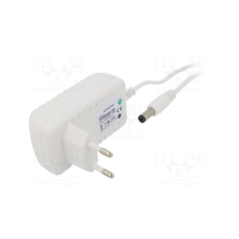 1 pcs x POS - POSB06100A-WH - Power supply: switched-mode, plug, 6VDC, 1A, 6W, Plug: EU, 80.06%