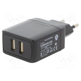 1 pcs x POS - POSB05210A-2USB - Power supply: switched-mode, plug, 5VDC, 2A, 10W, Plug: EU, 80.21%