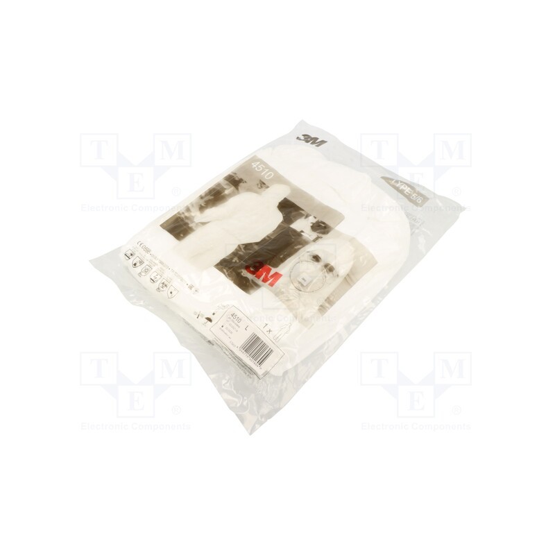 1 pcs x 3M - 4510 L - Protective coverall, Size: L, white, 4510, with a hood