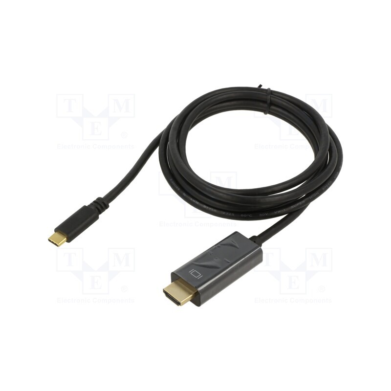 1 pcs x ART - KABUSBC OEM-C3-2 - Adapter, HDMI 1.4, HDMI plug,USB C plug, 1.8m, black, Core: Cu