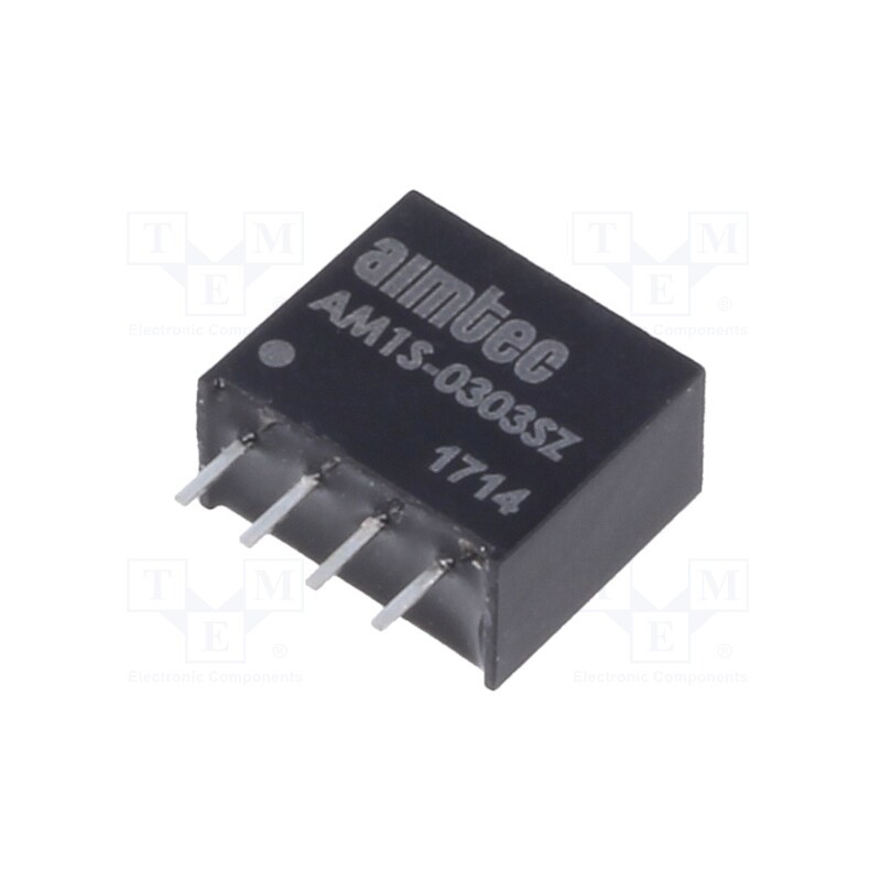 1 pcs x AIMTEC - AM1S-0303SZ - Converter: DC/DC, 1W, Uin: 2.97÷3.63V, Uout: 3.3VDC, Iout: 303mA