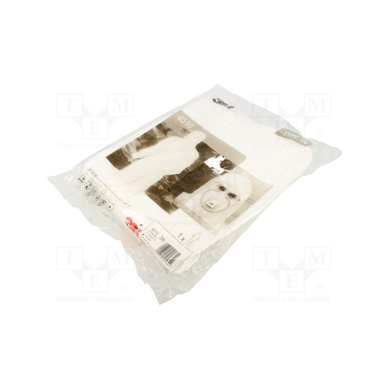 1 pcs x 3M - 4510 2XL - Protective coverall, Size: XXL, white, 4510, with a hood