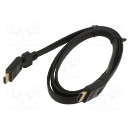 1 pcs x ART - KABH AL-05 - Cable, HDMI 1.4,flat, HDMI plug movable ±90°,both sides, 1.5m