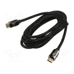1 pcs x ART - KABH AL-01-3 - Cable, HDMI 1.4, HDMI plug,both sides, textile, 3m, black, 30AWG