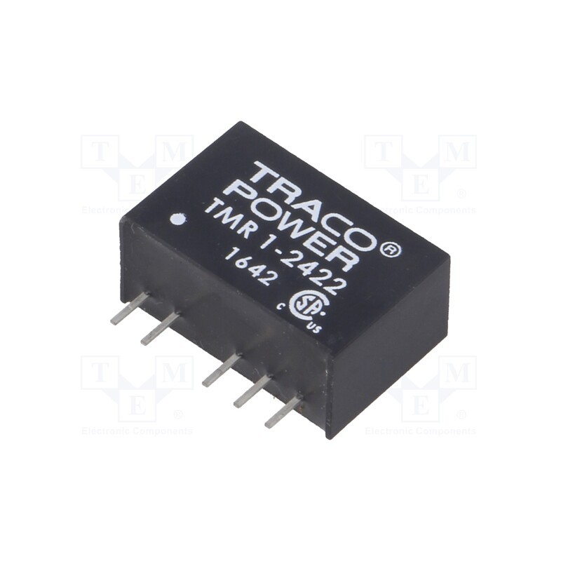 1 pcs x TRACO POWER - TMR 1-2422 - Converter: DC/DC, 1W, Uin: 18÷36V, Uout: 12VDC, Uout2: -12VDC, SIP6