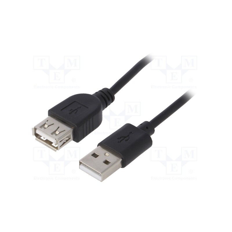 1 pcs x AKYGA - AK-USB-07 - Cable, USB 2.0, USB A socket,USB A plug, nickel plated, 1.8m