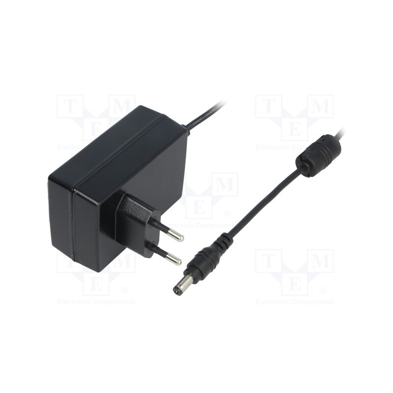 1 pcs x MEAN WELL - GST18E12-P1J - Power supply: switched-mode, plug, 12VDC, 1.5A, 18W, Plug: EU, 86%