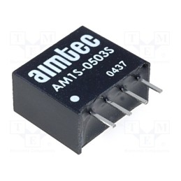 1 pcs x AIMTEC - AM1S-0503SZ - Converter: DC/DC, 1W, Uin: 4.5÷5.5V, Uout: 3.3VDC, Iout: 300mA, SIP4