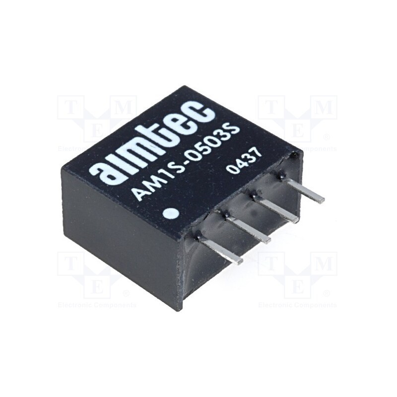 1 pcs x AIMTEC - AM1S-0503SZ - Converter: DC/DC, 1W, Uin: 4.5÷5.5V, Uout: 3.3VDC, Iout: 300mA, SIP4
