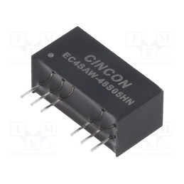 1 pcs x CINCON - EC4SAW-48S05HN - Converter: DC/DC, 5/6W, Uin: 18÷75V, Uout: 5VDC, Iout: 1200mA, SIP8
