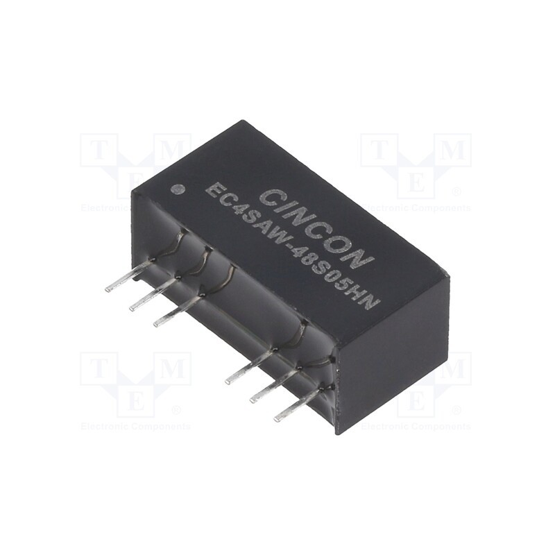 1 pcs x CINCON - EC4SAW-48S05HN - Converter: DC/DC, 5/6W, Uin: 18÷75V, Uout: 5VDC, Iout: 1200mA, SIP8