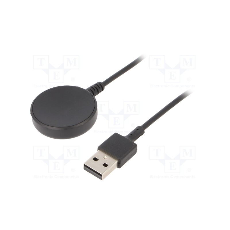 1 pcs x AKYGA - AK-SW-09 - Cable: for smartwatch charging, 1m, black, 1A