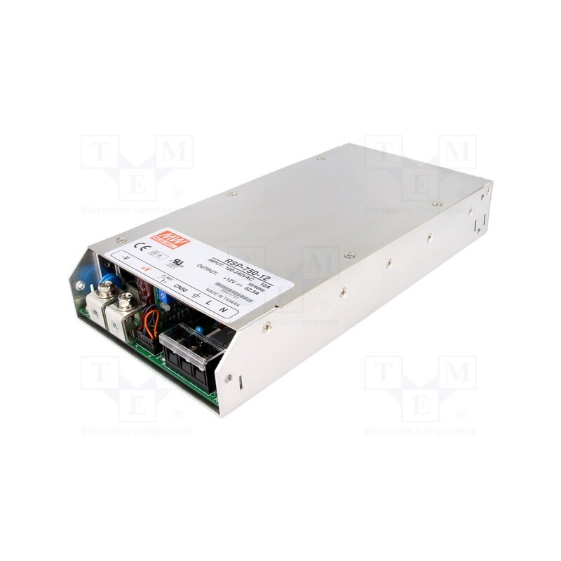 1 pcs x MEAN WELL - RSP-750-12 - Power supply: switched-mode, for building in,modular, 750W, 87%