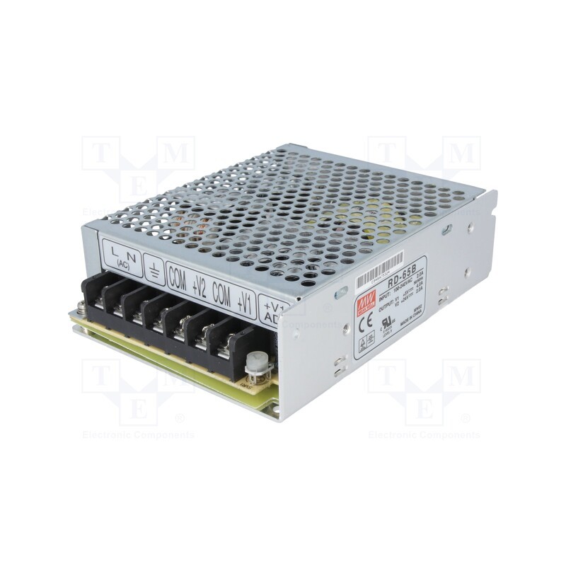 1 pcs x MEAN WELL - RD-65B - Power supply: switched-mode, for building in,modular, 68W, 5VDC