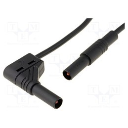 1 pcs x HIRSCHMANN T&M - MLS WG 100/2,5 SW - Test lead, 32A, banana plug 4mm,angular banana plug 4mm, Len: 1m