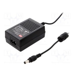 1 pcs x MEAN WELL - GST18B24-P1J - Power supply: switched-mode, 24VDC, 0.75A, Out: 5,5/2,1, 18W, 88%