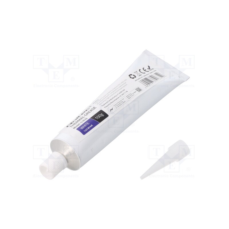 1 pcs x QOLTEC - 51634 - Heat transfer paste, white, 1.42W/mK, max.0.249°C/W, 100g