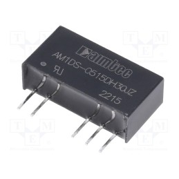 1 pcs x AIMTEC - AM1DS-0515DH30JZ - Converter: DC/DC, 1W, Uin: 4.5÷5.5V, Uout: 15VDC, Uout2: -15VDC, SIP7