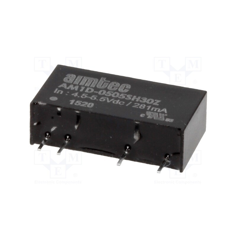 1 pcs x AIMTEC - AM1D-0505SH30Z - Converter: DC/DC, 1W, Uin: 4.5÷5.5V, Uout: 5VDC, Iout: 200mA, SIP7