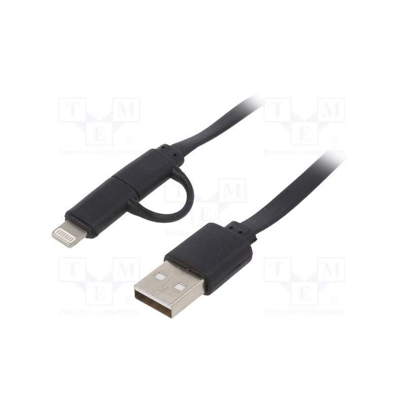 1 pcs x GEMBIRD - CC-USB2-AMLM2-1M - Cable, USB 2.0, 1m, black, Cablexpert