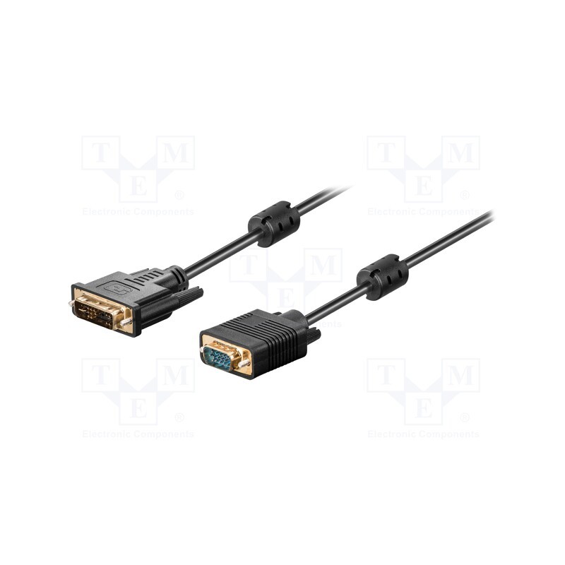 1 pcs x Goobay - 93260 - Cable, D-Sub 15pin HD plug,DVI-I (24+5) plug, 2m, black