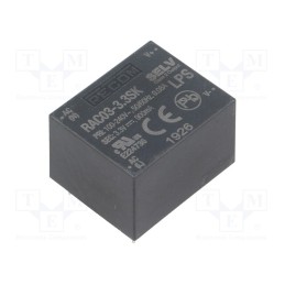 1 pcs x RECOM - RAC03-3.3SK - Converter: AC/DC, 3W, 85÷264VAC, Usup: 120÷370VDC, Uout: 3.3VDC