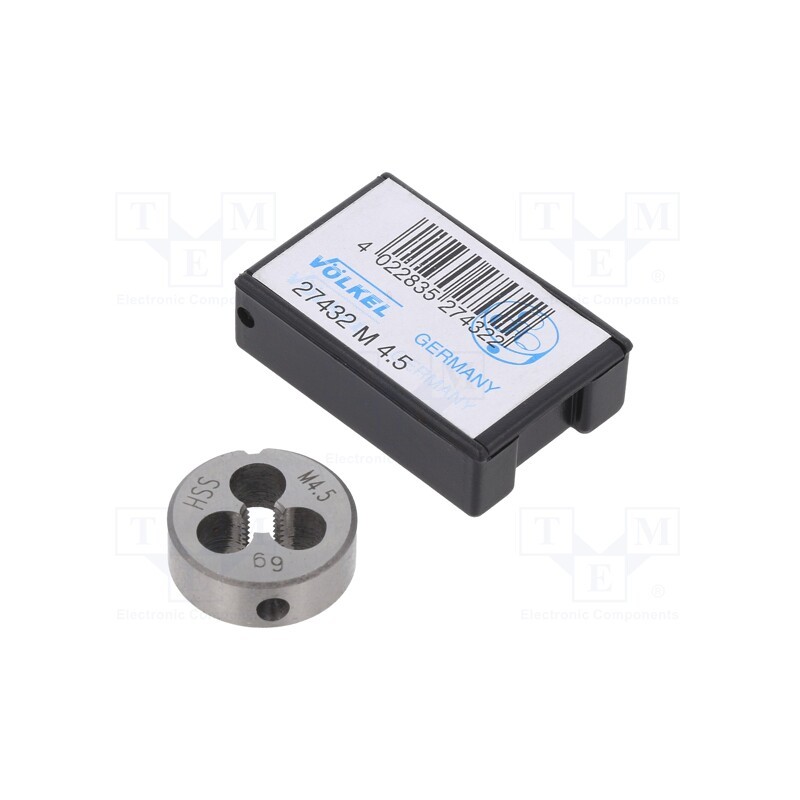 1 pcs x Vu00d6LKEL - 27432 - Threading die, high speed steel stal szybkotnąca HSS, M4,5