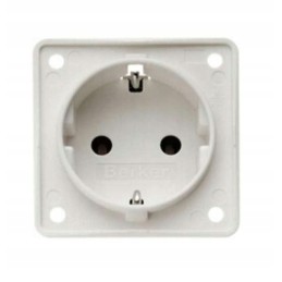 230v integrated schuko socket, white, berker, wa