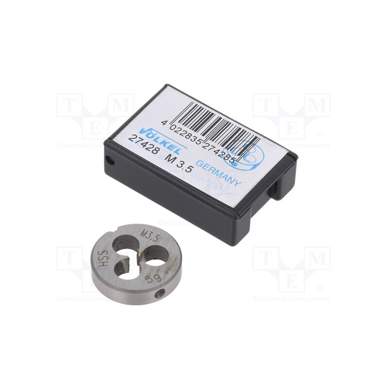 1 pcs x Vu00d6LKEL - 27428 - Threading die, high speed steel stal szybkotnąca HSS, M3,5, 0.6