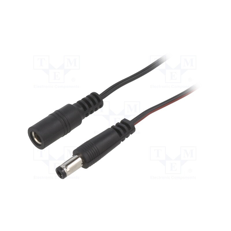 1 pcs x BQ CABLE - DC.EXT.6600.0100 - Cable, 2x0.35mm2, DC 5,5/2,5 plug,DC 5,5/2,5 socket, straight