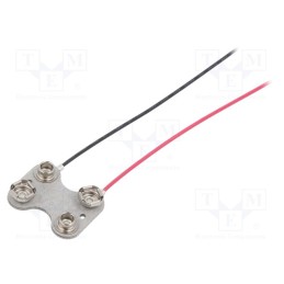 1 pcs x KEYSTONE - 229 - 6F22 connector, 6F22,6LR61, Batt.no: 2, leads 185mm