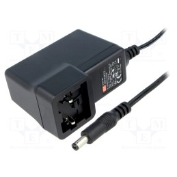 1 pcs x MEAN WELL - GEM18I12-P1J - Power supply: switched-mode, plug, 12VDC, 1.5A, 18W, Out: 5,5/2,1