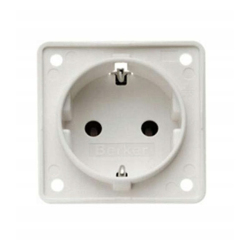 Schuko 230v integrated camper socket, white Berker