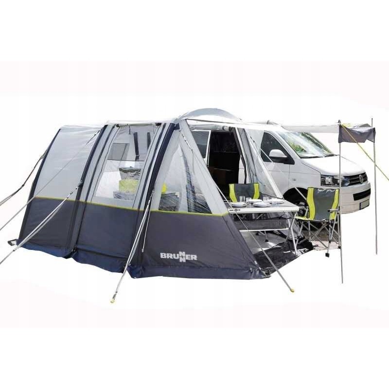 A vestibule tent for a Brunner van bus camper
