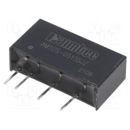 1 pcs x AIMTEC - AM1DS-0515SJZ - Converter: DC/DC, 1W, Uin: 4.5÷5.5V, Uout: 15VDC, Iout: 67mA, SIP7