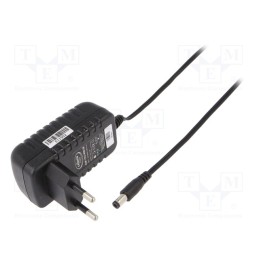 1 pcs x CELLEVIA POWER - CLW-1212-W2E-EB - Power supply: switched-mode, plug, 12VDC, 1A, 12W, Plug: EU, 83%