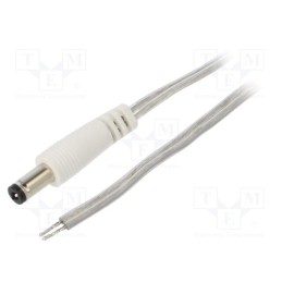 1 pcs x BQ CABLE - DC.CAB.8210.0500 - Cable, 2x0.5mm2, wires,DC 5,5/2,1 plug, straight, transparent, 5m