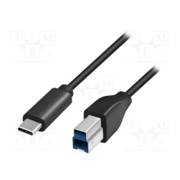 1 pcs x LOGILINK - CU0163 - Cable, USB 3.0, USB B plug,USB C plug, 2m, black
