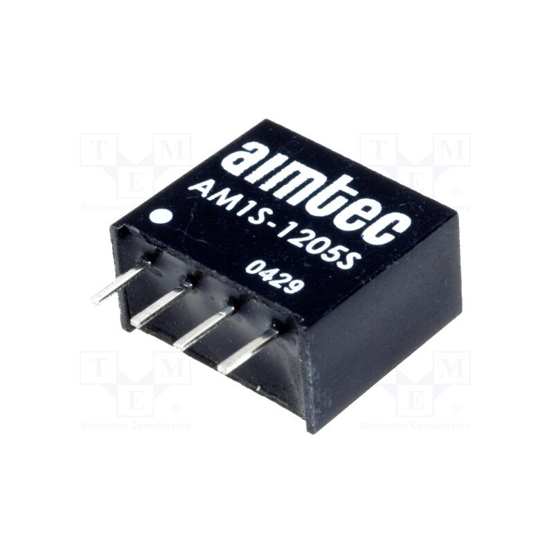 1 pcs x AIMTEC - AM1S-1205SZ - Converter: DC/DC, 1W, Uin: 10.8÷13.2V, Uout: 5VDC, Iout: 200mA, SIP4